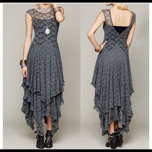 Free people Asymmetrical Lace Sexy Long Dress